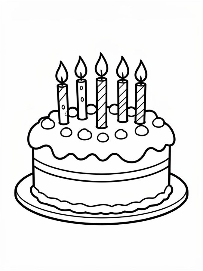 Birthday Cake Coloring Page