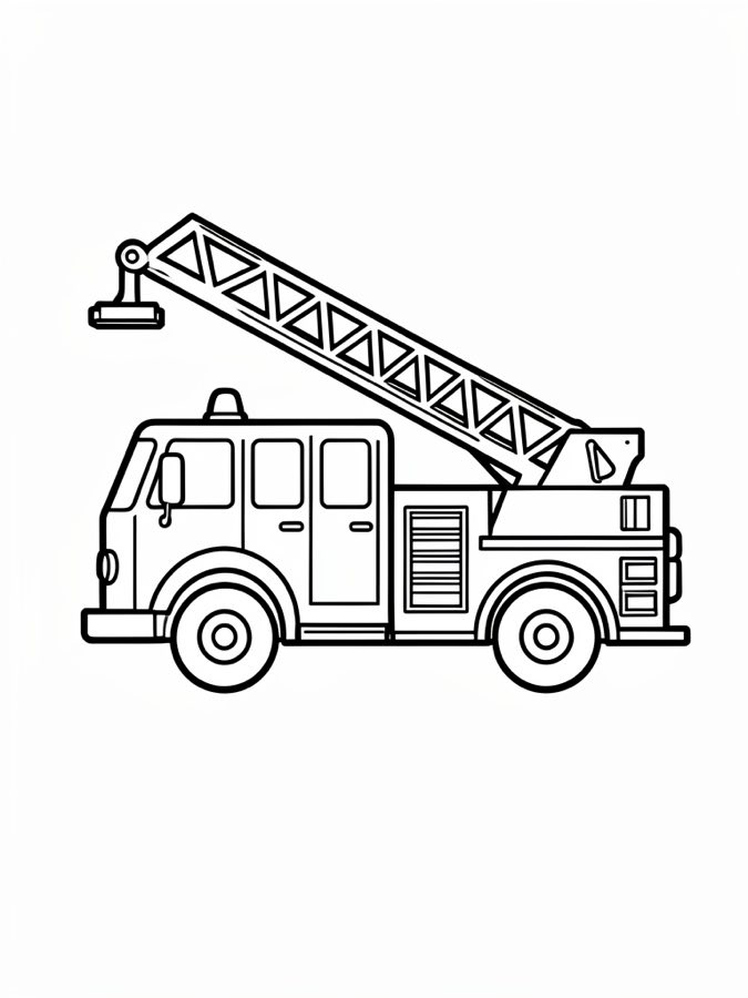 Fire truck printable coloring page sample