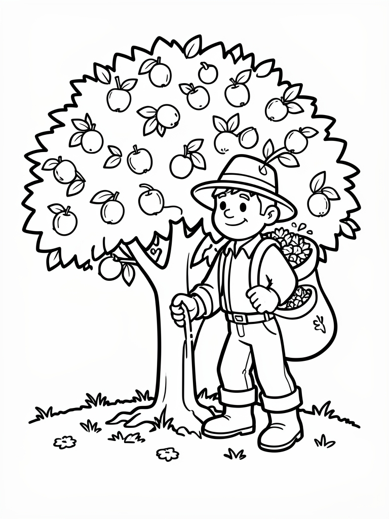Johnny Appleseed Coloring Page